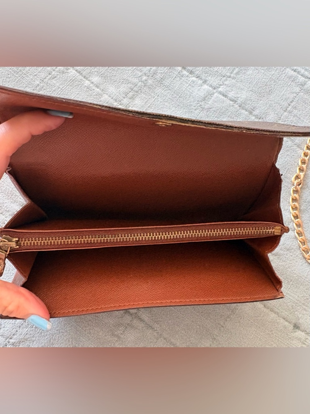Louis Vuitton Brown Monogram Chain Wallet Crossbody - Picture 5 of 11